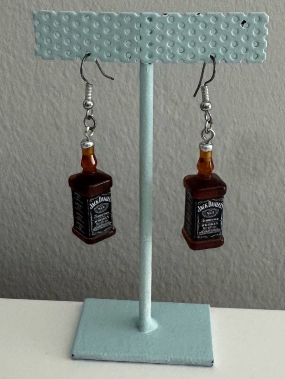 Whiskey Bottle Dangle Earrings | Novelty Bar Jewelry Bourbon Drink Earrings